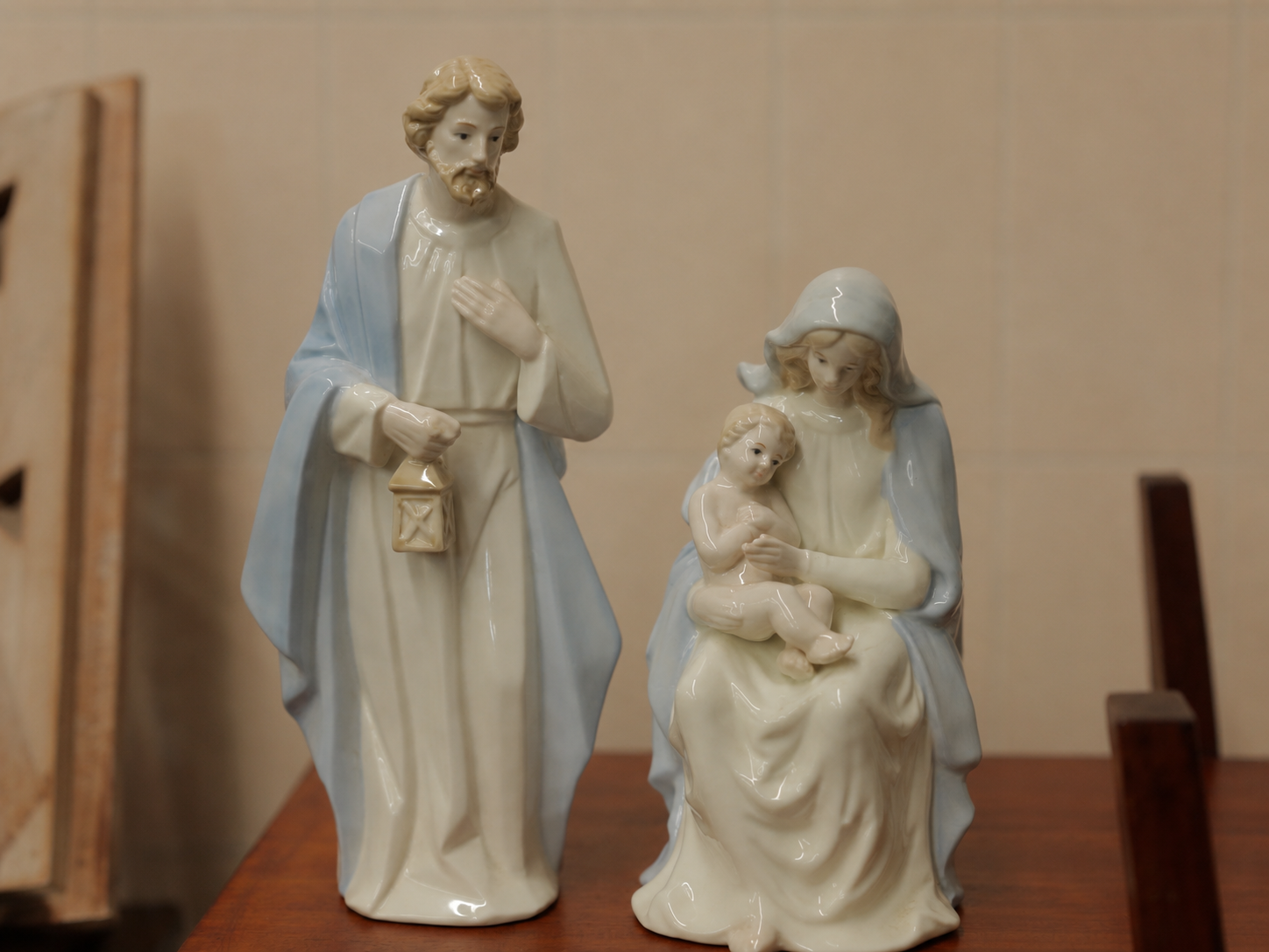 AB05 Holy Family Porcelain Statue Set – Saint Joseph, Mother Mary & Infant Jesus